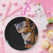ツリーグレーでかわいいコアラ ペーパープレート (パーティー)