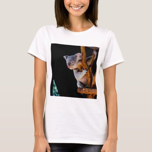 ツリーグレーでかわいいコアラ Tシャツ (正面)