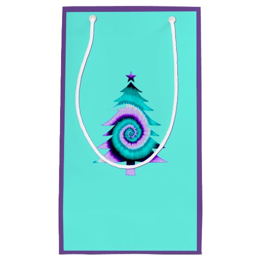 ツリーサイケデリック抱き枕(ターコイズ) スモールペーパーバッグ (正面)