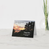 ツリーサンセット悔やみや弔慰サンキューノートカード サンキューカード (正面)