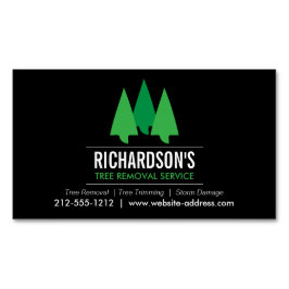 ツリーサーはっきりしたビスロゴ（緑/黒） マグネット名刺