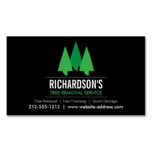 ツリーサーはっきりしたビスロゴ(緑/黒) マグネット名刺