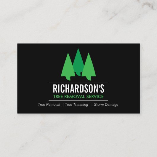 ツリーサーはっきりしたビスロゴ（緑/黒） 名刺 (正面)