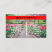 ツリーサービスとレンガと石の作業 名刺 (裏面)