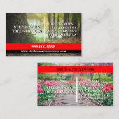 ツリーサービスとレンガと石の作業 名刺 (正面/裏面)