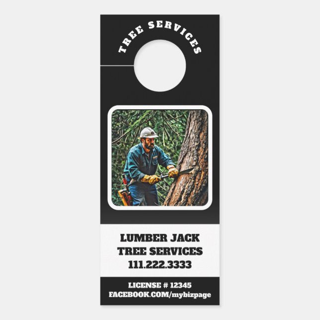 *~*ツリーサービスQRマンツリードア ドアノブサイン (正面)