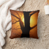 ツリーシルエットアットサンセットアクセント装飾用クッション クッション (ブランケット)