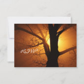 ツリーシルエットサンセットカントリーウェディングRSVPカード 出欠カード (裏面)