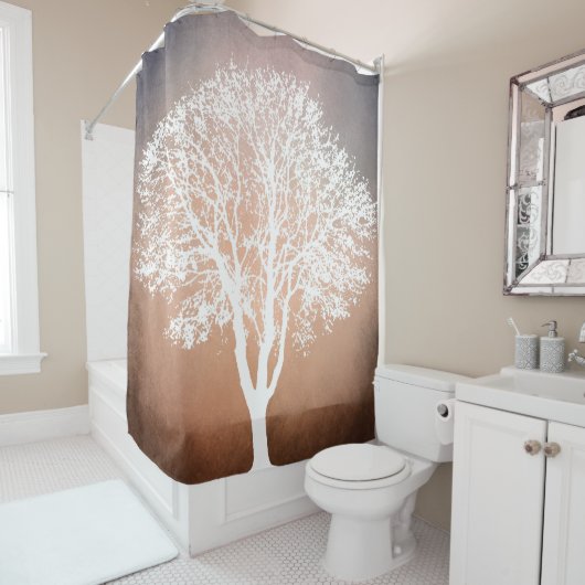 ツリーシルエットデザイン204 シャワーカーテン (インサイチュ)