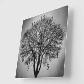 ツリーシルエットデザイン206 スクエア壁時計 (傾斜)