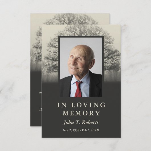 ツリーシルエットフォト祈りの言葉カード エンクロージャーカード (正面/裏面)