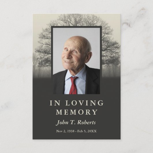 ツリーシルエットフォト祈りの言葉カード エンクロージャーカード (正面)