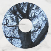 ツリーシルエット写真カスタムワイングラスラベル ワイングラスタグ (裏面)