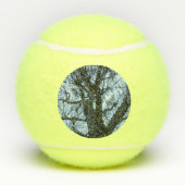 ツリーシルエット写真テニスボール テニスボール (裏面)