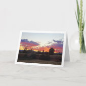 ツリーシルエット夕べサンセット カード (正面)