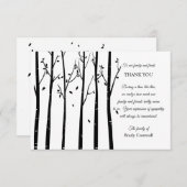 ツリーシルエット悔やみや弔慰サンキューカード サンキューカード (正面/裏面)