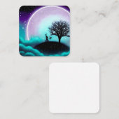 ツリーシルエット&ビッグムーン スクエア名刺 (正面/裏面)