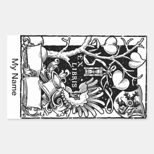 ツリーシールド砂時計 長方形シール (正面)