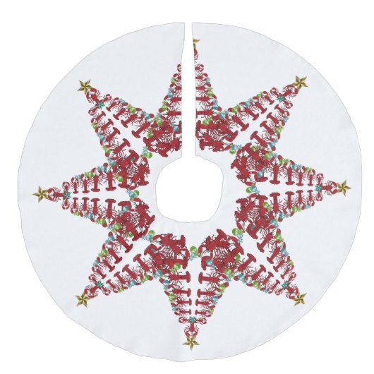 ツリースカートかわいいロブスター航海のビーチ フェイクリネンツリースカート (正面)