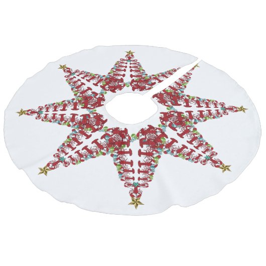 ツリースカートかわいいロブスター航海のビーチ フェイクリネンツリースカート (アングル)