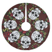 ツリースカートクリスマスレトロスカルバラシック ブラッシュドポリエステルツリースカート (正面)