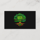 ツリースケッチワードアートメンタルヘルス認識度ホーム 名刺 (裏面)