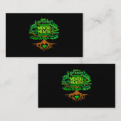 ツリースケッチワードアートメンタルヘルス認識度ホーム 名刺 (正面/裏面)