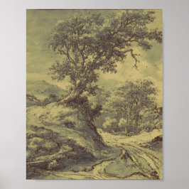 ツリースケッチヴィンテージアート – 変更されたデジタルプリント ポスター