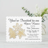 ツリースノーフレーククリスマスシュガークッキーの休日 招待状 (スタンド正面)