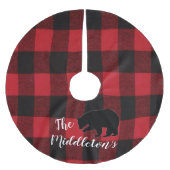 ツリースパーソナライズされたカートレッドバッファロープレイドベアブラ ブラッシュドポリエステルツリースカート (正面)