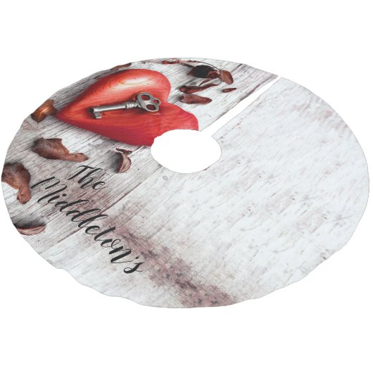 ツリースパーソナライズされたカート国木材鍵へ私のHea ブラッシュドポリエステルツリースカート (アングル)