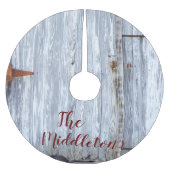 ツリースパーソナライズされたカート白いウォッシュウッドバーンドア ブラッシュドポリエステルツリースカート (正面)