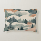 ツリーズアンドマウンテンズボホ抽象デザイン アクセントクッション (裏面)