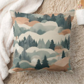 ツリーズアンドマウンテンズボホ抽象デザイン クッション (ブランケット)