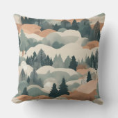 ツリーズアンドマウンテンズボホ抽象デザイン クッション (正面)