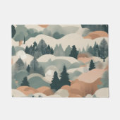 ツリーズアンドマウンテンズボホ抽象デザイン ドアマット (正面)