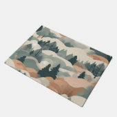 ツリーズアンドマウンテンズボホ抽象デザイン ドアマット (アングル)