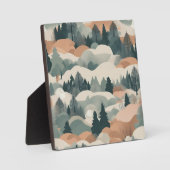 ツリーズアンドマウンテンズボホ抽象デザイン フォトプラーク (正面)