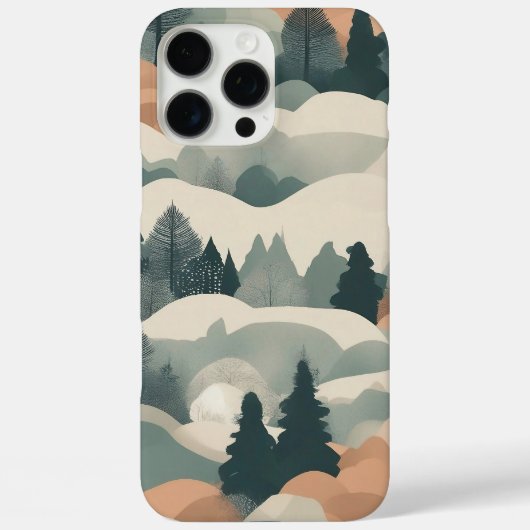 ツリーズアンドマウンテンズボホ抽象デザイン Case-Mate iPhoneケース (裏面)