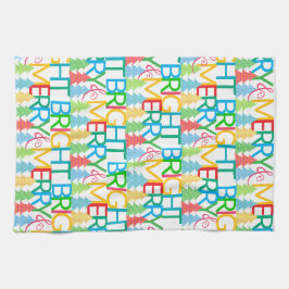 ツリーズカラフルホリデーキッチンタオル キッチンタオル