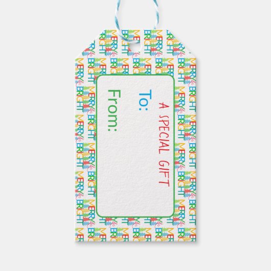 ツリーズカラフルホリデーギフトラベル ギフトタグ (正面)