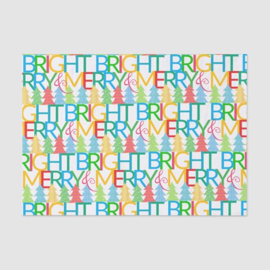 ツリーズカラフルホリデーティッシュペーパー 薄葉紙 (正面)