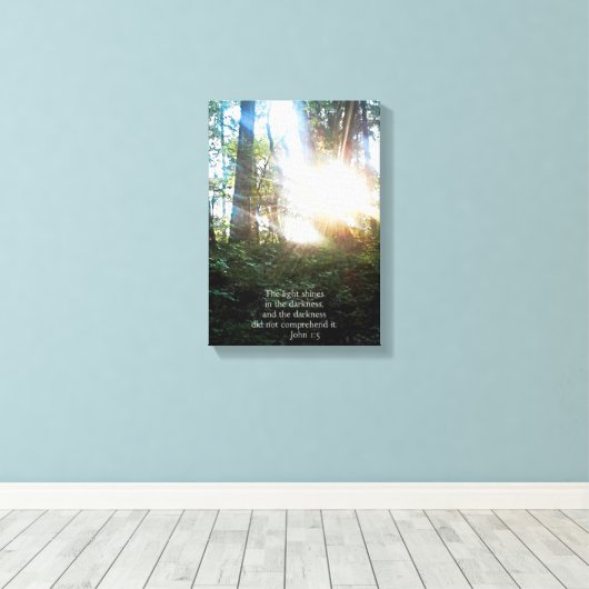 ツリーズクリスチャン聖書聖句聖なる書物、 経典創造芸術 キャンバスプリント (インサイチュ (ウッドフロア))