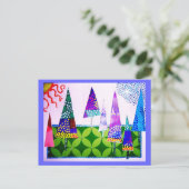 ツリーズコラージュ、ハッピーホリデー シーズンポストカード (スタンド正面)