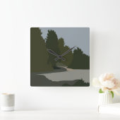 ツリーズフォレスト自然 スクエア壁時計 (ホーム)