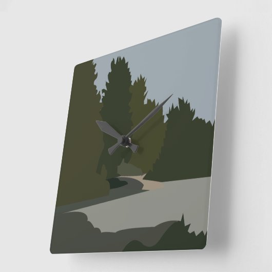 ツリーズフォレスト自然 スクエア壁時計 (傾斜)