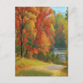 ツリーズリバーカラフル秋の永遠の芸術を終了 ポストカード (正面)