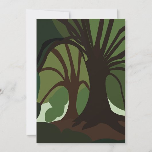 ツリーズ植物性自然目的地の結婚式 招待状 (裏面)