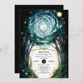 ツリーズ魔法ウッドランド誕生日 招待状 (正面/裏面)