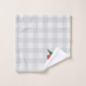 ツリーチェックパターン付き赤トラックのバスタオルセット バスタオルセット (ウォッシュタオル)